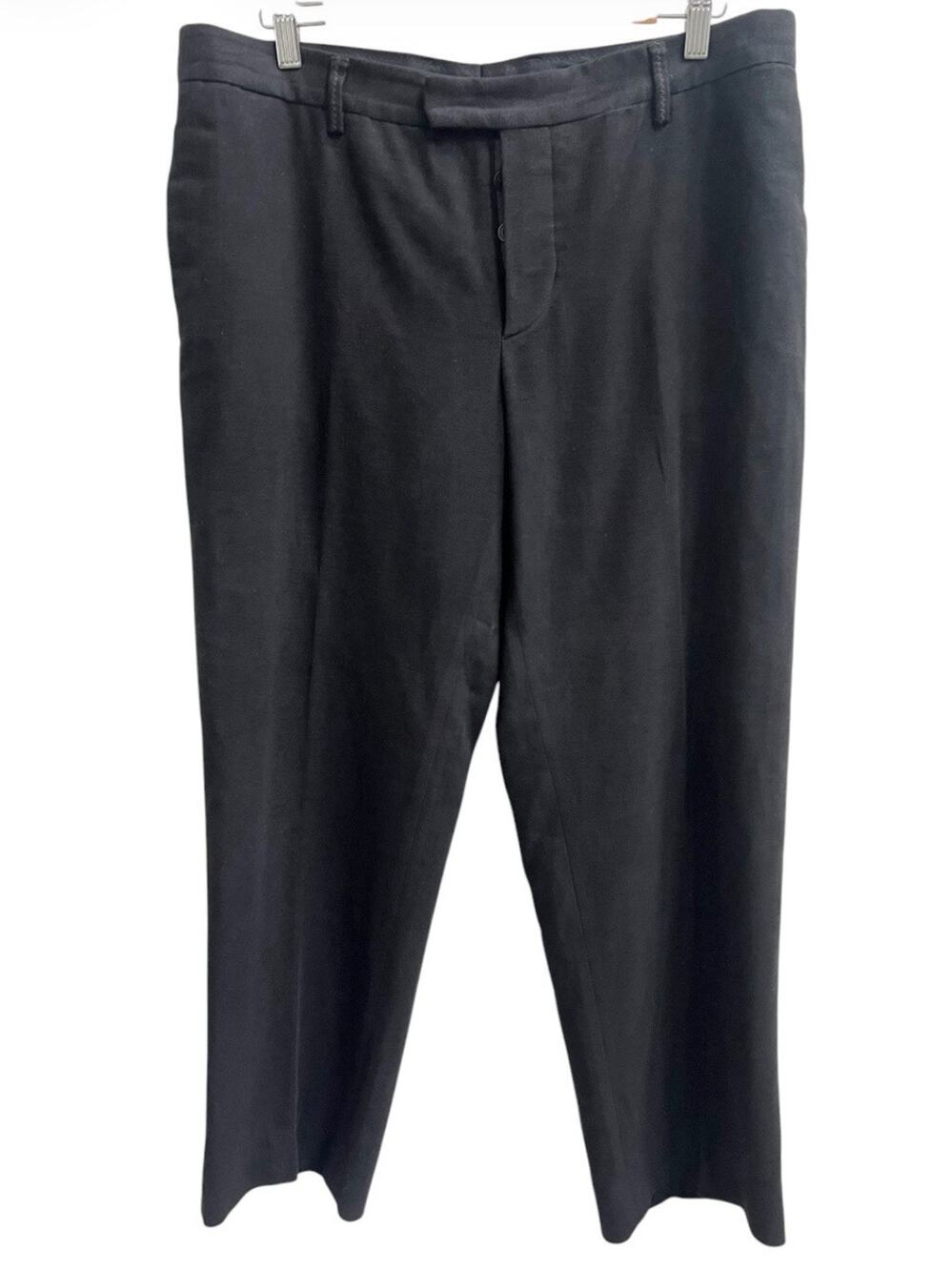 CLASS ROBERTO CAVALLI Dark Brown Straight Leg Cotton Pants Sz 52 US 18 Buttons